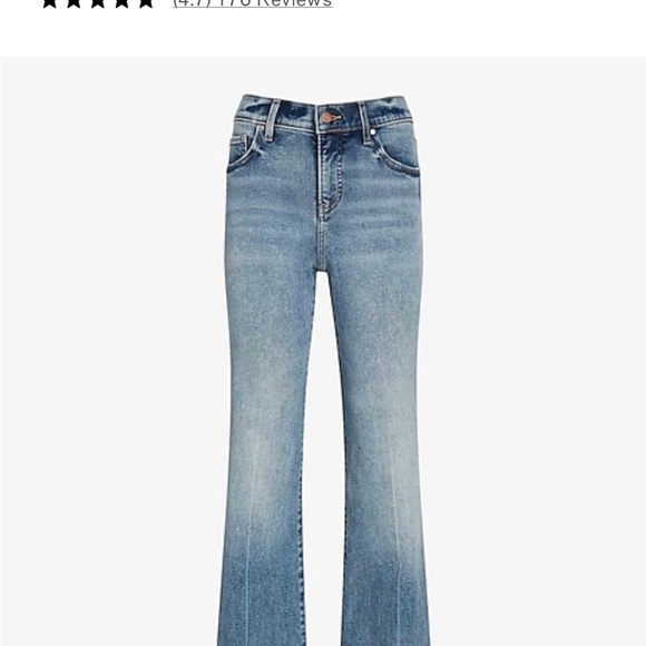 Express 70s Flare Mid Rise Jeans, light to medium blue, size 4S - Picture 4 of 8